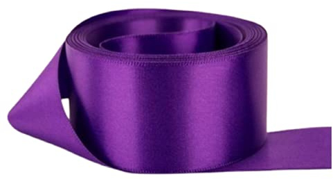 Purple Satin Ribbon 50mm Wide 5 Meter Gift Wrap Ribbon, Ribbons for Gift Wrapping, Christmas Ribbon, Gift Wrapping Ribbon for Crafting, Wedding Party Decor
