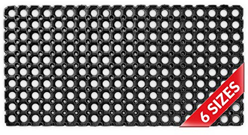 ANRO Ringgummimatte Gummimatte Fußmatte Schmutzfangmatte Wabenmatte Lochmuster Ringmatte für Indoor und Outdoor 40x80cm