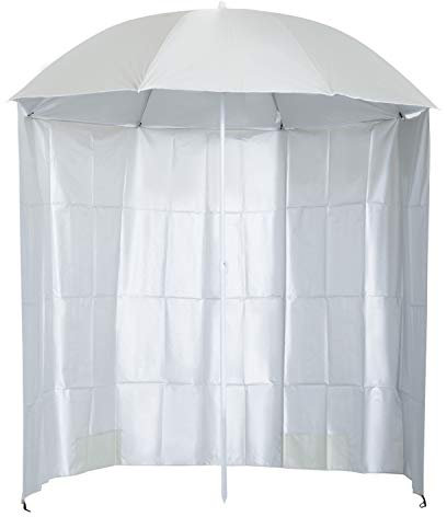 Outsunny Parasol de Plage Ø 2,2 x 2,2H cm Protection UPF Sac Transport, Sardines et lestage intégrés crème
