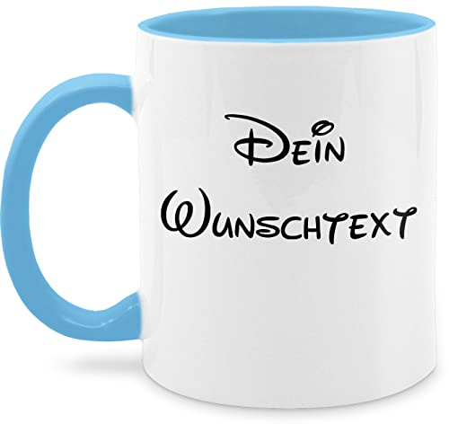 Tasse Tassen 325ml - Aufdruck selbst gestalten - Wunschtext I Geschenk mit eigenem Text personalisiert - 325 ml - Hellblau - mug with name paartassen personalisierte custom glühweintassen