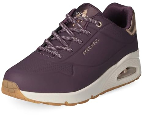Skechers Women's Uno - Shimmer Away Sneaker, Purple, 4.5 UK