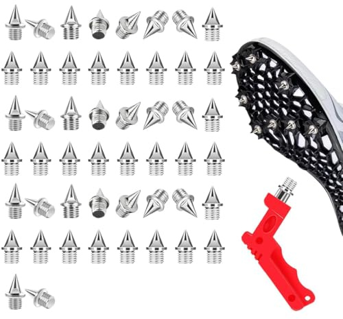 VYZUTR Juego de 50 Clavos de Punta de 6.4mm, Puntas de Repuesto para Zapatos de Atletismo con Llave de Punta, Puntas Resistentes de Campo traviesa para Saltar, Correr, Senderismo, Pista de plástico
