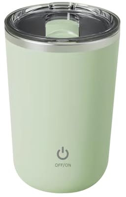MiOYOOW Tasse à Café Auto-mélangante, 350ML IPX6 étanche, Mug à Mélange électrique Magnétique en Acier Inoxydable, avec Couvercle, pour la Maison, les Voyages et le Bureau
