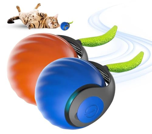 MXZWOC Speedy Tail 2.0 Lot de 2 jouets interactifs pour chat d'intérieur avec queue à mouvement automatique et rechargeable