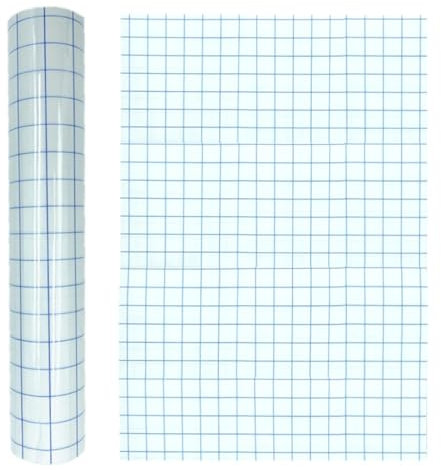 CANCYCC Transferfolie Plotter für Vinyl-Plotter Zubehör mit Blaues Ausrichtungsgitter, 0.3x5m Übertragungsfolie Plotter für präzise Platzierung von Abziehbildern, Schildern und Fensterdekorationen