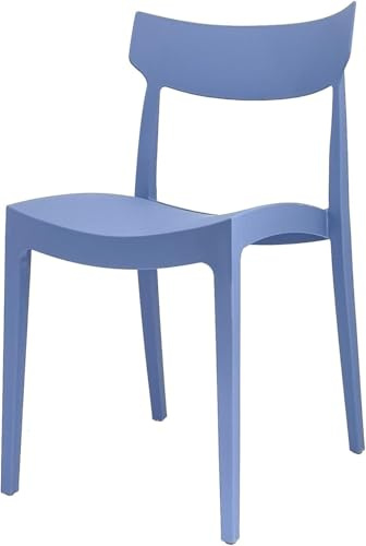 Cribel Set 4 Sedie Cordoba in Polipropilene Colore Carta da zucchero | Design Curvo Ergonomico e Impilabile | Ideali per Cucina, Soggiorno, Giardino, Terrazzo, Bar e Ristoranti (CARTA DA ZUCCHERO)