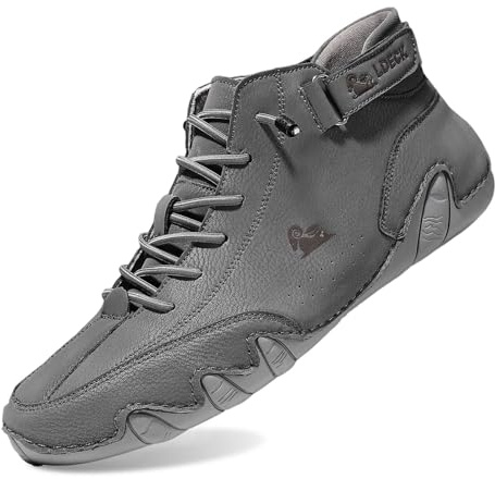 Chaussures pieds nus - Imperméables - Soulagement de la douleur - Chaussures pieds nus - En cuir - Pour homme - Imperméables et respirantes - Chaussures de loisirs d'extérieur, 1 gris., 43 EU Large