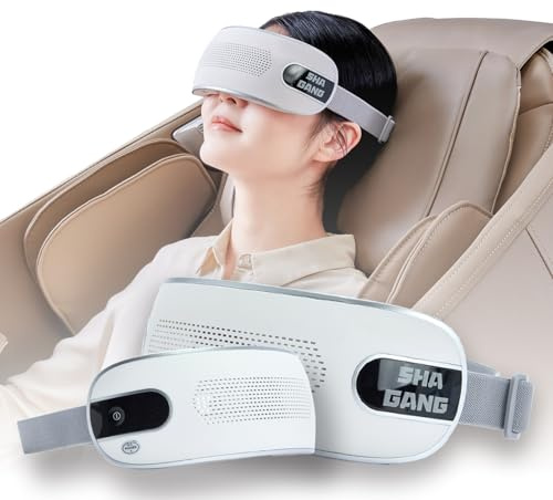 SHA GANG Eye Massager with Vibration, Perspective View, Bluetooth Music, Eye Massager with Type-C Charging,4 Modes to Relax The Eyes,for Eyestrain, Headaches, Sleep,Gifts for Men and Women ﻿