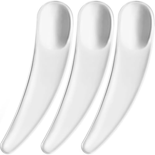 Pndeyo 100pcs Mini Plastic Makeup Spatula, Disposable Cosmetic Cream Spatulas Spoon, Transparent Skincare Scoop Applicator Facial Massage Beauty Tools for Mixing and Sampling Face Eye Cream