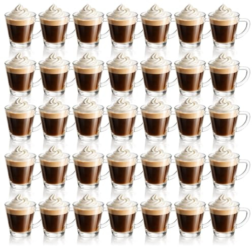 com-four® 36x vasos de espresso de vidrio de borosilicato resistente al calor, 70 ml, vasos para café duraderos, aptos para lavavajillas y microondas