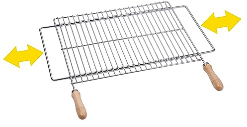 Sauvic 02820 Griglia Barbecue Estensibile da 72,5 a 82,5x40 cm, Inossidabile 18/8