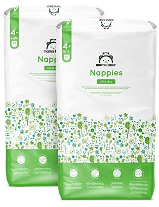 By Amazon Ultra Dry Windeln Größe 4+ (9-15 kg) - MONATSBOX, Weiß, 160 Stück (2 Packungen mit 80) (Früher Unter Der Marke Mama Bear, Identisches Produkt)