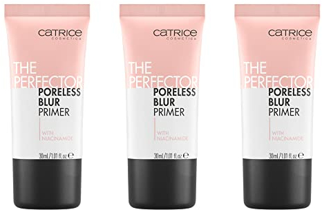 Catrice The Perfector Poreless Blur Primer, Nude, langanhaltend, glättend, natürlich, für unreine Haut, vegan, ölfrei, ohne Parfüm, ohne Alkohol, 3er Pack (3x30ml)