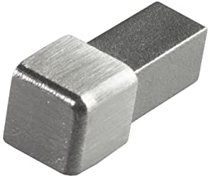 Perfil cuadrado para baldosas de esquina, altura 12,5 mm, Premium V4A, acero inoxidable cepillado, diseño de zorro