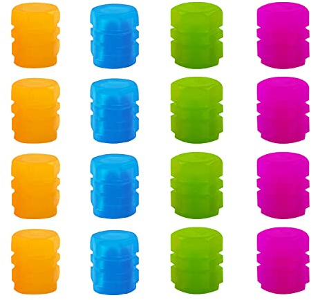 16 tappi per valvole luminosi, per bocchette d'aria, utilizzati per auto, moto, pneumatici per biciclette (4 colori)