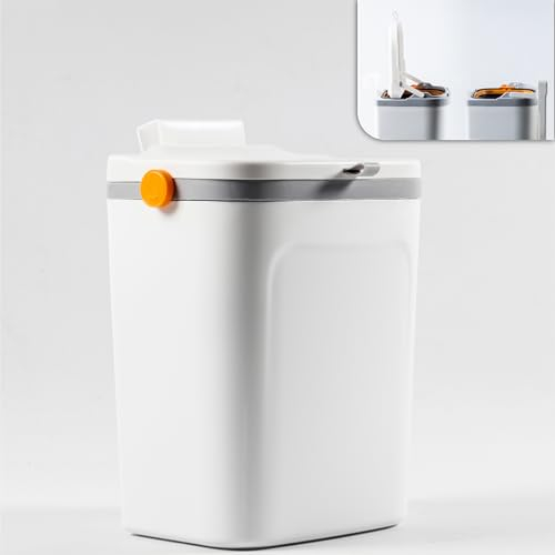 Homra Composteur Cuisine 9L | Poubelle Bio avec Couvercle et Seau Amovible Hygiénique | Montage Suspendu avec Crochet ou Adhésif | Seau á Compost Plan de Travail Comptoir ou Sous Evier