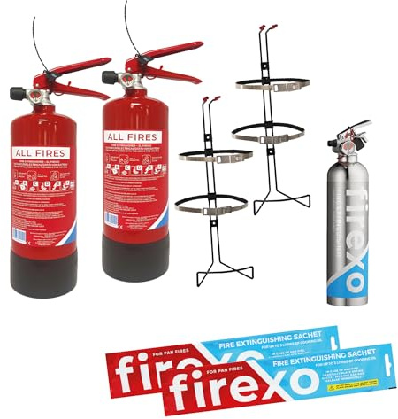 Firexo Pack de Seguridad contra Incendios para Barcos de Vela - Pack de extintor Multiusos para Todos LOS Incendios
