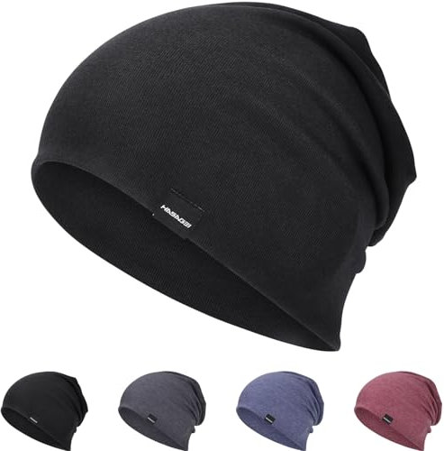 Mütze Herren Damen Leichte Slouch Beanie Mütze Weiche Dünne Mütze Atmungsaktiv Elastisch Longbeanie für Frühling Herbst und Winter