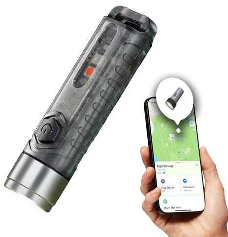 FlashFinder Key Finder, Find My Compatible, 2-in-1 Keychain Flashlight + Item Finder, USB-C Rechargeable Battery, Stealth Design, Dual-Color Alarm Light, Find My Keys, Find Keys, Keychain Light