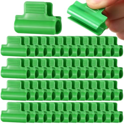 Kunstoff Gewächshausfolien Clips 16mm,Grün Gewächshaus Klemmen,50 Stück Kunststofffolien Clips,Treibhaus Clips Kunststoff Netting Tunnel Hoop Clip für Gewächshäuser,Reihenabdeckung Netz,Schuppen