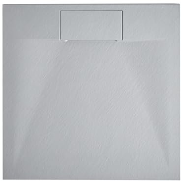 Minimalistiskt Duschkar med Avlopp SMC Naturstenseffekt Grå 90 x 90 x 3 cm Azzurro