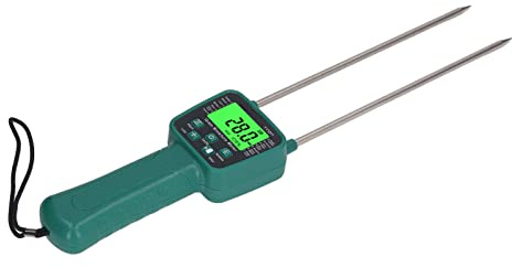 UPALDHOU Misuratore Di Umidità Per Fieno Con Trasmissione Vocale, Display LCD Digitale Tester Per Foraggio Grano Soia, Sonda Portatile Per Agricoltura Intelligente Misura 14 Colture Tra Cui Mais