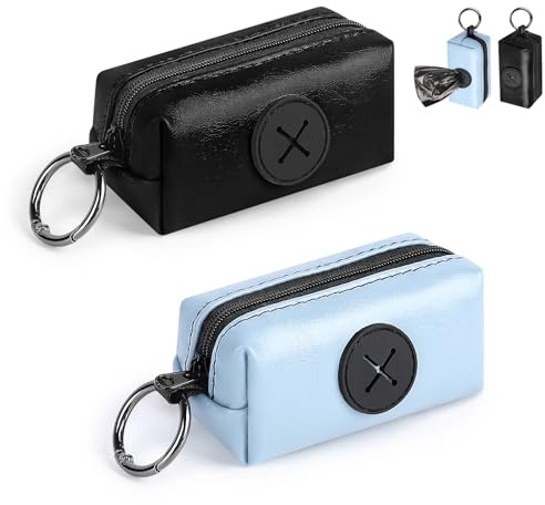 2 Pezzi Porta Sacchetti Cacca Dispenser Porta-sacchetti Cane da Guinzaglio per Escrementi Cani con Moschettone può Contenere 3-4 Standard Rotoli di Distributore Cacca Sacchetti per Portare a Spasso(D)