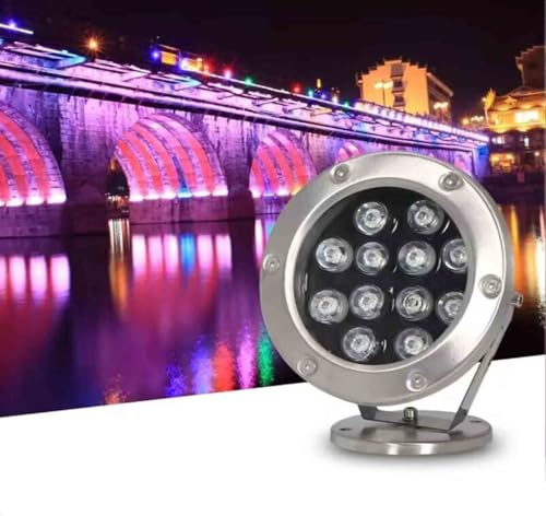 THEGA Lámpara subacuática Piscina, luz LED Sumergible Fuentes, lámpara RGB subacuática estanques IP68 Resistente Agua, luz de jardín bajo Voltaje 24V, Luces LED para Fuentes.(Green Light,3w)