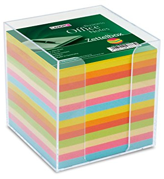 Landré Zettelbox, 9x9cm, 800 Blatt, bunte Notiz-Zettel