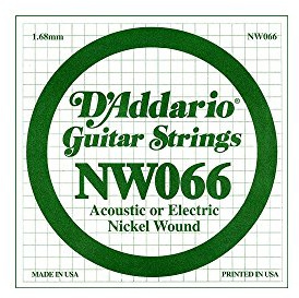 D'Addario NW020 Nickel Wound Elgitarrsträng, nickelspunnen, enkel sträng