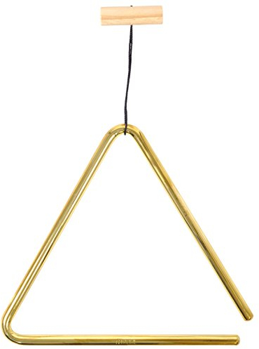 Meinl Percussion Messing Triangel Instrument - Großes Klangdreieck mit Halterung - Durchmesser 8 Zoll - Inkl. Schlägel - Messing, Gold (TRI20B)