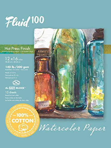 Handbook Paper Fluid 100 Watercolor Hp 140Lb Ez-Block 12X16