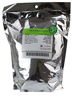 2.5 Lb Non-GMO Organic Black Soy Beans (SOYA Bean) - Dry Organic Soybeans for Organic Dried Tofu, Soybean Milk, Soybean Sprouts, Tempeh Organic, Japanese Natto, Soybean Pasta, and SOYA Milk Powder