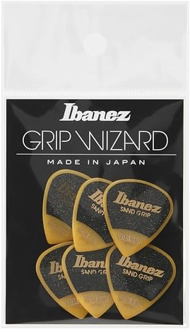 Ibanez PA16XSG-YE Sand Grip Plectrums 1.2mm (Yellow) - Jeu de Médiators