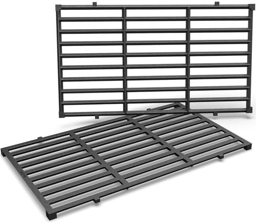 QuliMetal 44,5 cm matlagningsgaller för Weber Spirit 2 brännare, Spirit E-210, Spirit 200, GS4 Spirit II 200, Spirit II E-210-serien grillar med främre kontrollknoppar, ersättning av gjutjärn för