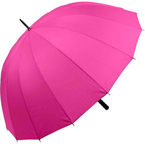 iX-brella - leichter XXL Partnerschirm 16-teilig mit angenehmen Softgriff - Durchmesser 1,29 Meter (pink)