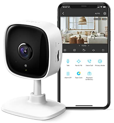 Tapo 2K Indoor Security Camera for Baby Monitor, Dog Camera w/Motion Detection, 2-Way Audio Siren, Night Vision, Cloud & SD Card Storage(Up to 512GB), Works w/Alexa & Google Assistant C110