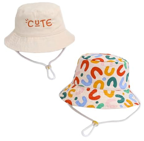 SCJJZ Bonnets, Casquettes et Bobs bébé Fille,Chapeau de bébé pour garçons et Filles, Chapeau de pêcheur Pare-Soleil d'été et Protection solaire pour Enfants, Conception de vêtements Double Face