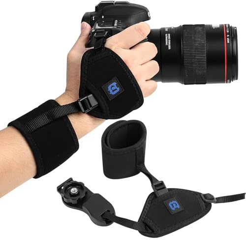 Correa de Muñeca Cámara, Correa de Mano para Cámara con Liberación Rápida, Correa de Cámara Ajustable, Correa de Muñeca de Microfibra Compatible con Nikon Canon Sony Fujifilm DSLR SLR Cámara