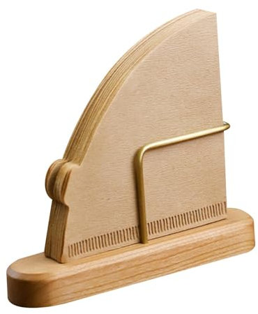 Porta filtro da caffè in legno e – Rack compatto per filtri da caffè, organizer per filtri da caffè per piano di lavoro o bar, elegante dispenser di carta da filtro per caffè fatto a mano, 14 x