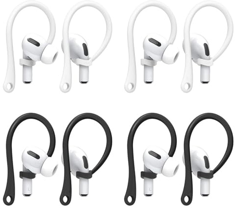 4 Pares Gancho de Oreja para AirPods, Ear Hooks Compatibles con AirPods 3 y 4, Ganchos Antipérdida, Ajuste Ergonómico, Comodidad Duradera para Actividades al Aire Libre, Correr, Ciclismo y Gimnasio