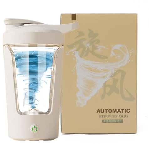 LOMUG Elektrischer Protein Shaker Flasche, 450ML Protein Mixer Shaker für Proteinshake, Automatischer Proteine Mixer, USB Wiederaufladbar Protei Shake Mixer für Proteinshake und Milch Shake (Weiß)