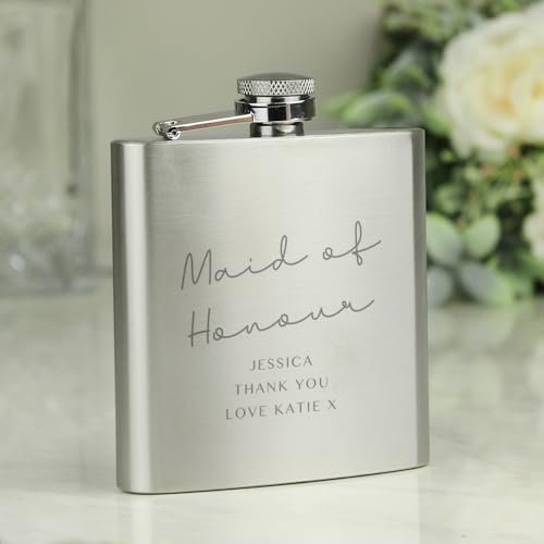 Personalised Personalised Any Message Hip Flask. for Weddings, Birthday, Stag, Christmas, Father's Day