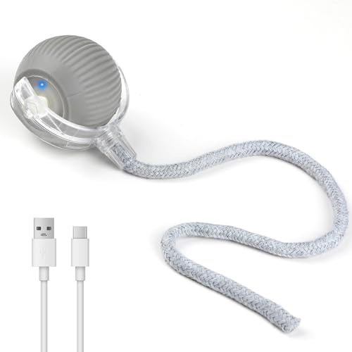 Arvoni Pelota Interactiva para Gatos, Juguete Interactivo Gato con 3 Modos, Silicona Alimentaria Juguetes para Gatos con Movimiento de Cola, Rolling Ball Eléctrico Automático 360 ° Rodante con Type-C
