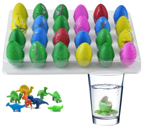 Yunyige Huevos Dinosaurios Pequeños,Huevos Dinosaurio Agua,24 Huevo Dinosaurios Juguete,Estar Agrietado Huevo Dinosaurio Agua