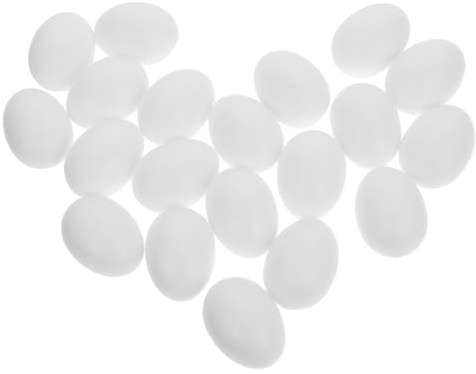 Gatuida 20Pcs Simulated Plastic Pigeon Eggs Solid Dummy Bird Eggs for Racing Pigeons Nesting Training and Breeding Supplies