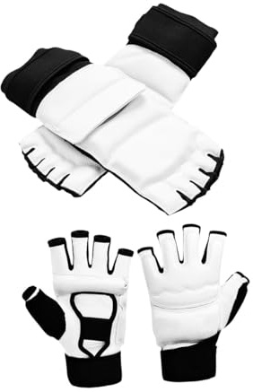 FytStycale Attrezzatura per Taekwondo, Karate E Sparring, Guanti a Dita, Fasce per Le Mani da Kickboxing, Guanti E Protezioni per I Piedi per Bambini, Pale, L