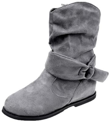 Cocila Botas Vaqueras Modernas Y Holgadas Para Mujer, Estilo Vaquero Desgastado, De Montar Tacón Plano Con Cremallera Lateral, Botines Camperas Mujer Del Agua Hunter Marron Piel Tacon Negro