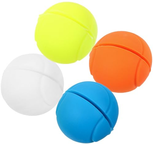 Veemoon Amortisseurs de Vibrations pour Raquette de Tennis, Lot de 4 Pièces en Plastique Élastique, Forme Balle de Tennis, Accessoires Amortissants pour Réduire Les Vibrations Lors du Jeu