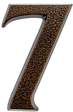 HUBER numero civico 7 in alluminio 10 cm I numeri civici per casa & porta - targhette con numero civico in nobile design rame antico 3D, verniciato a polvere